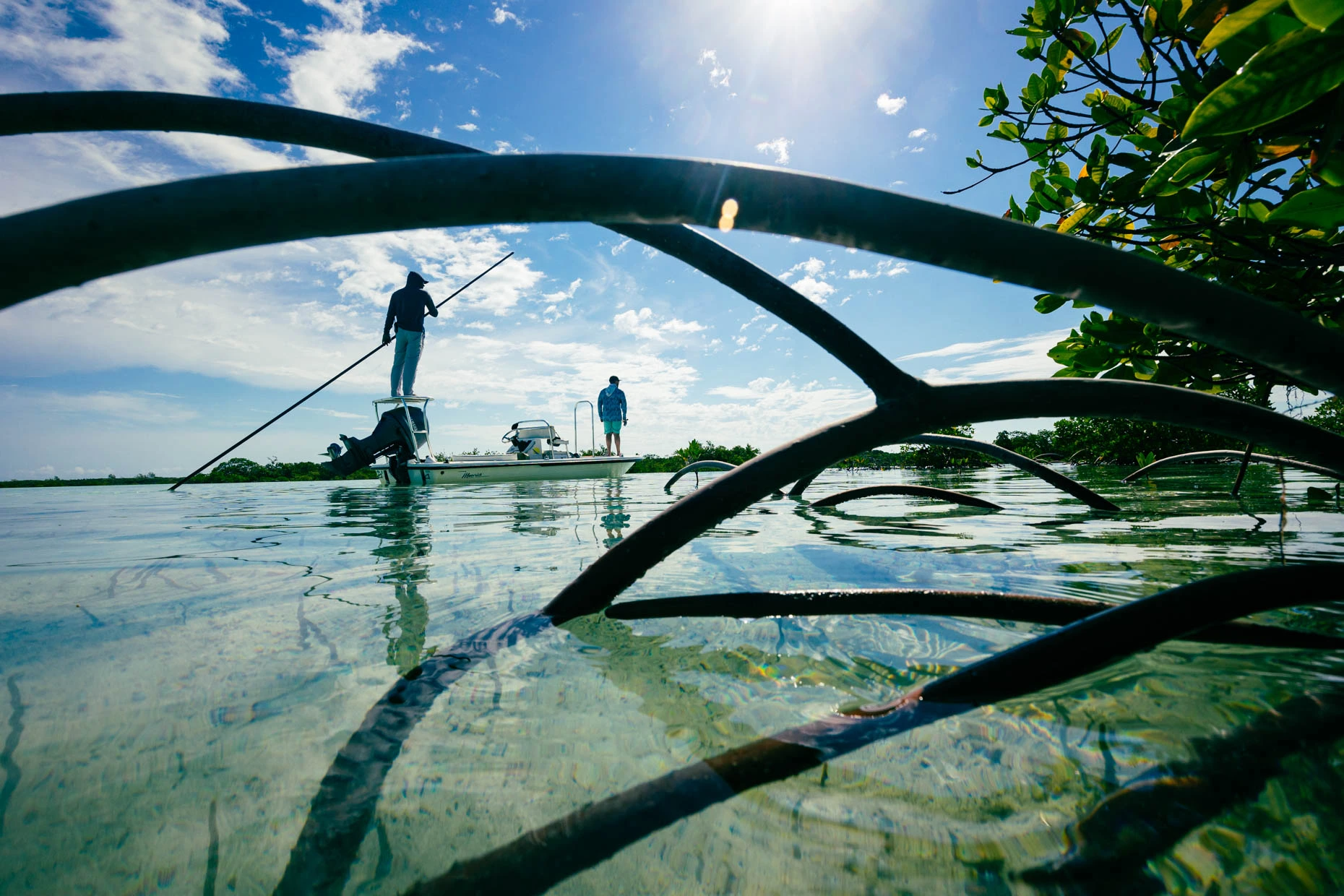 Fly fishing the flats of Berry Island, Bahamas