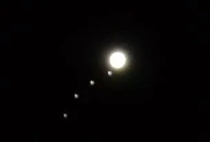 Jupiter and 4 moons