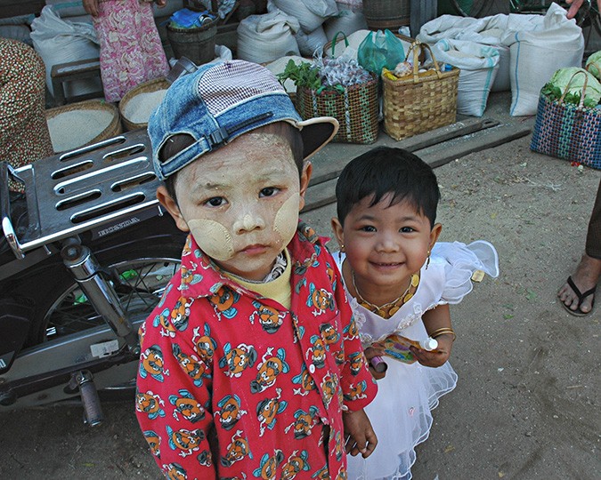 Little boy and girl in Bagan