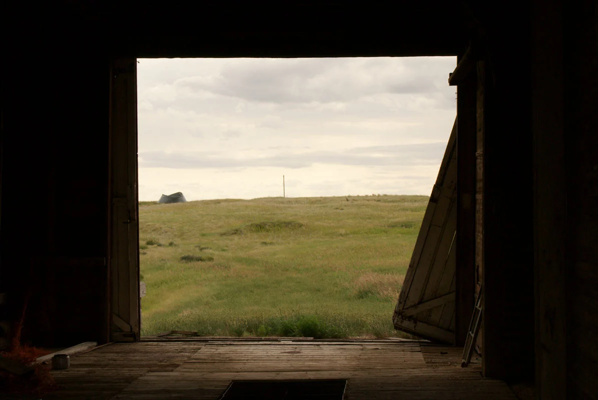 Looking through elevator doors