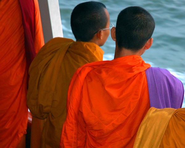 Monks on boat