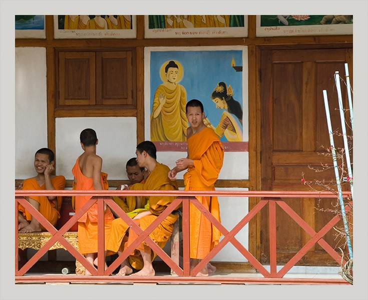 Monks on Porch