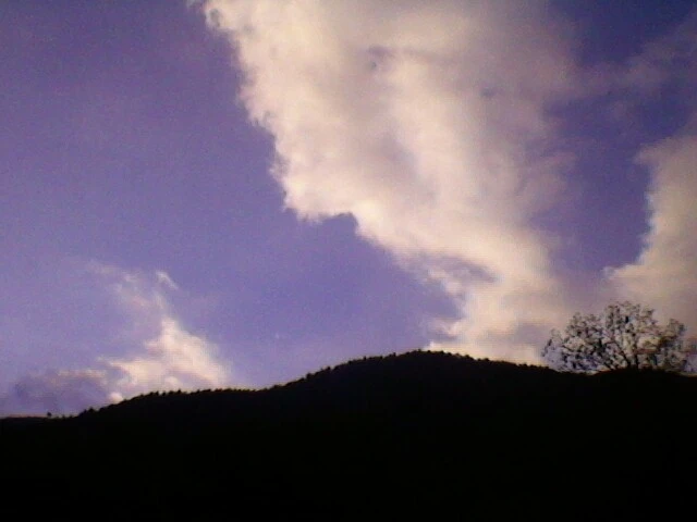Mountains and white clouds