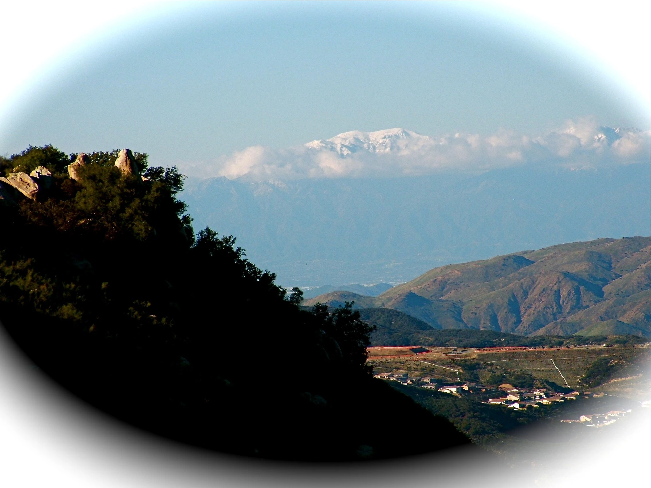My. Baldy with Snow from Lookout Road House Parking Lot
