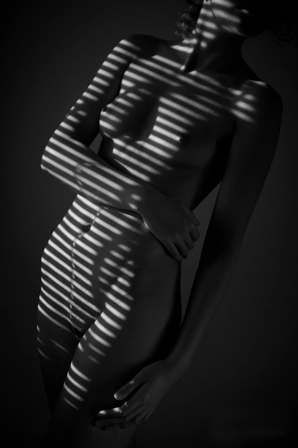 Nude girl - Black and White Body Lines