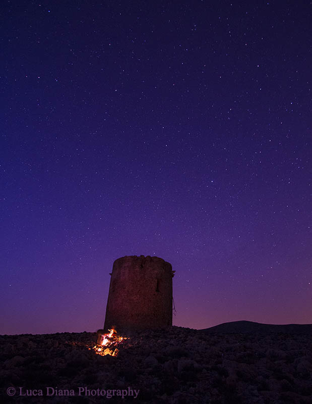 Old tower at sunset