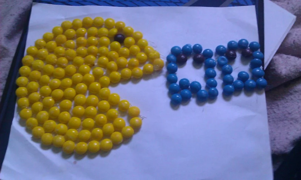 pac man i made out of skittles