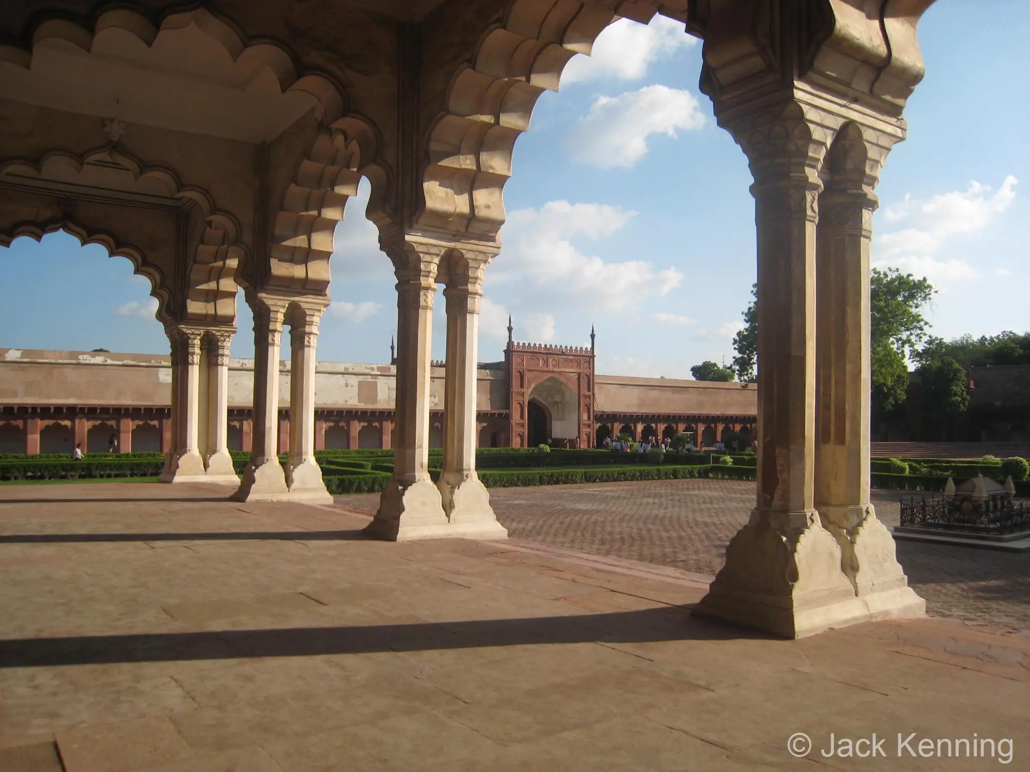 Palace columns in afternoon sun