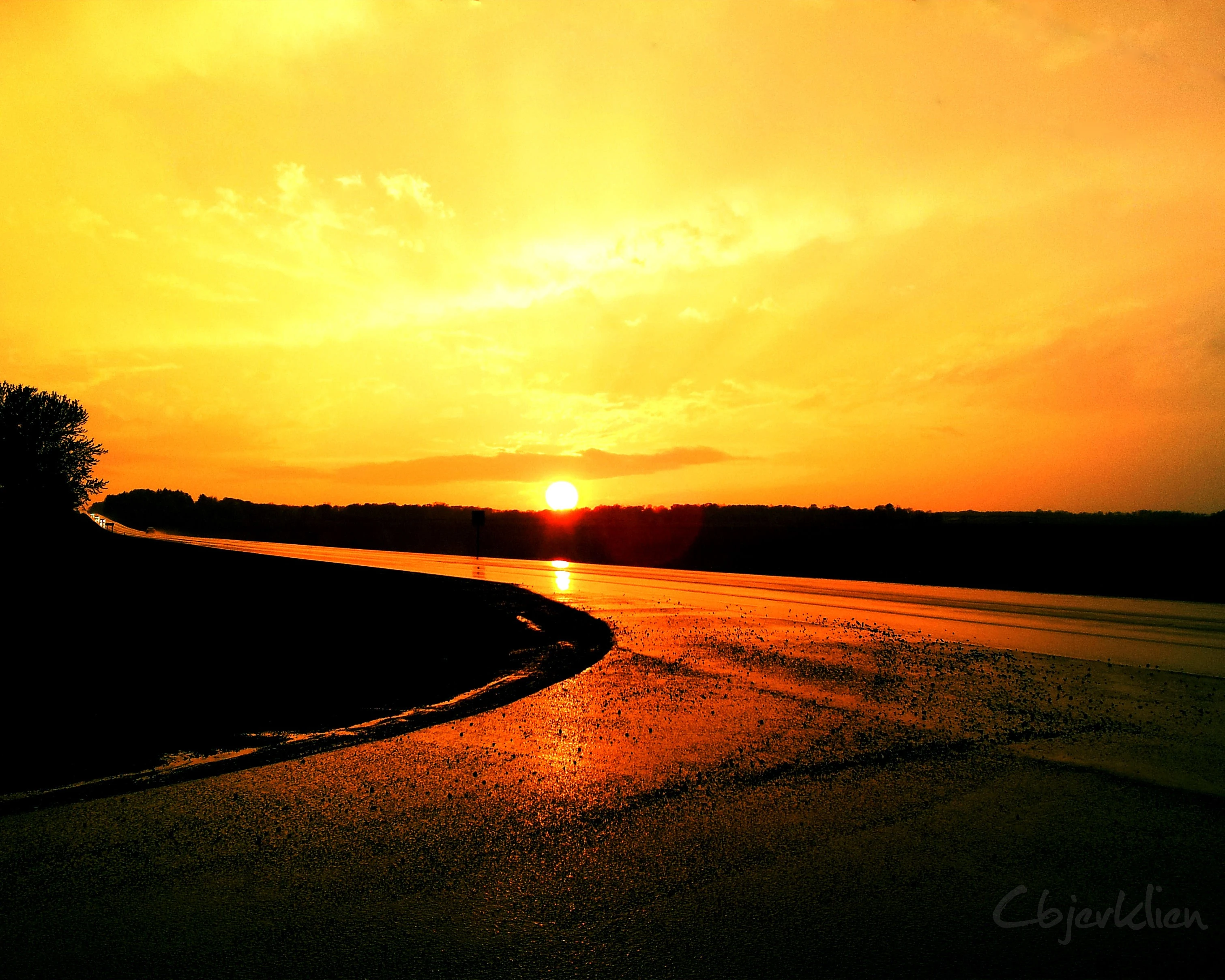 sun setting