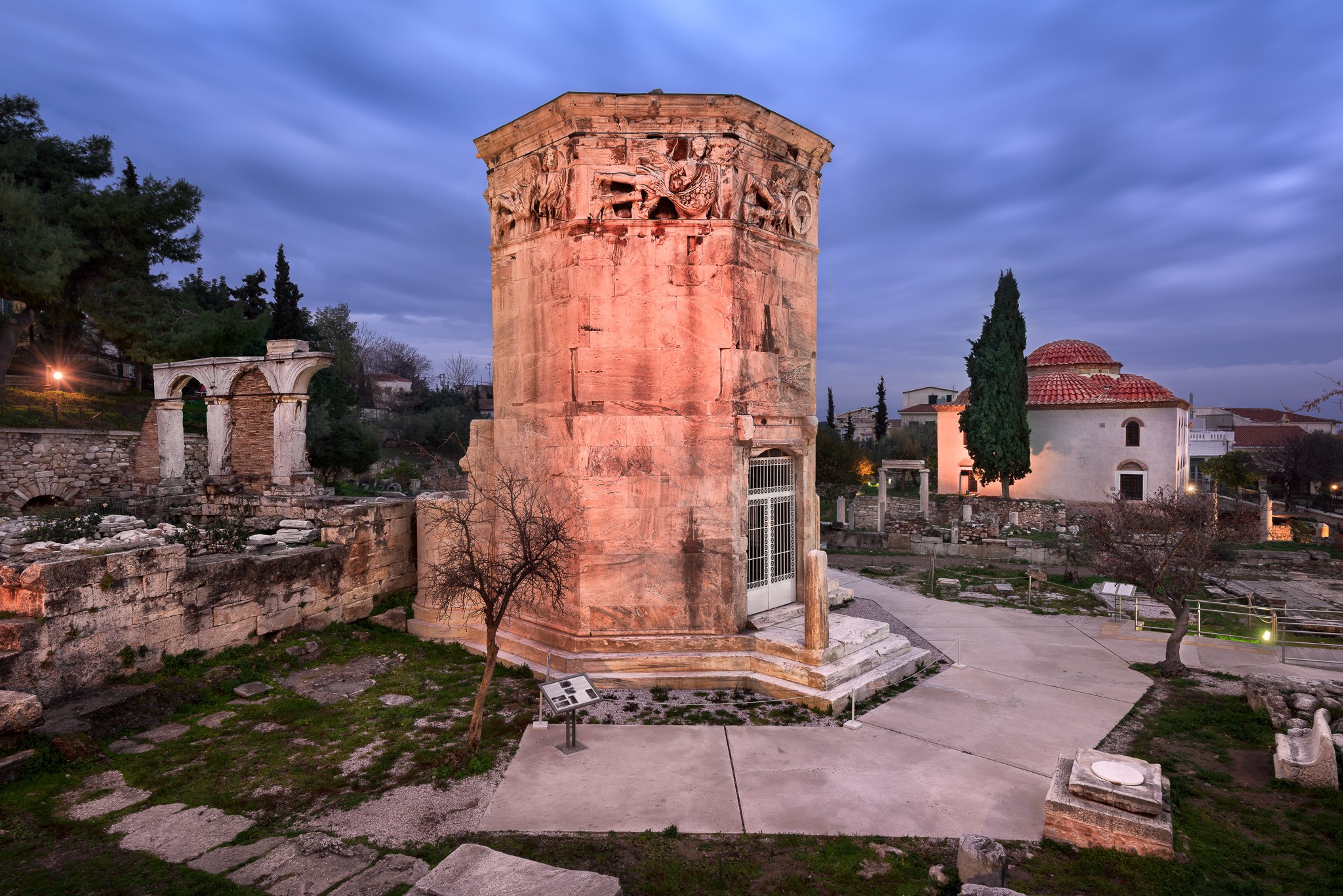 Tower of the Winds and Roman Agora in the Morning, Athens, Greec