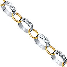 Two-Tone Interlinked Bracelet with Sterling Silver And 14K Yellow Gold Link