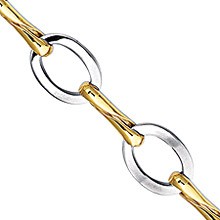 Two-Tone Loop Link Bracelet in 14K Yellow Gold And Sterling Silver
