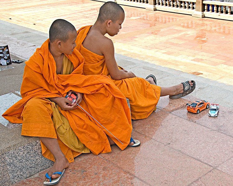 young monks and RC cars